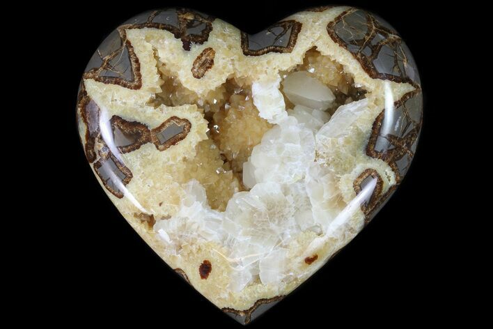 Polished Utah Septarian Heart - Beautiful Crystals #79392